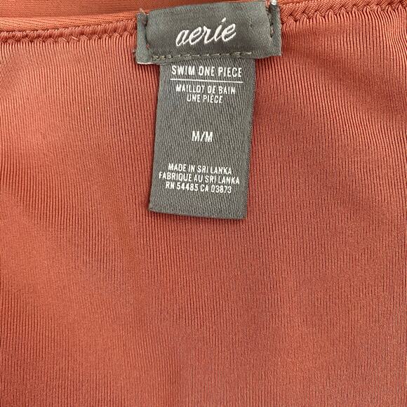 Aerie Macrame Swimsuit One Piece Halter Padded Mauve Womens Sz Med - Picture 8 of 9